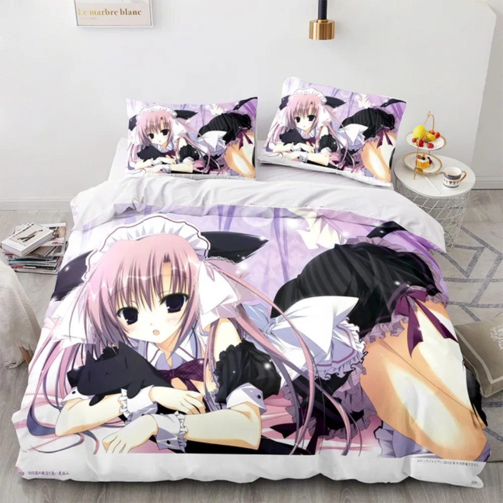 Anime Kotori Itsuka Cosplay Bedding Set Date Live Costume Duvet Cover Set Double King Twin Full Size Bed Linen Boys Adult Gift