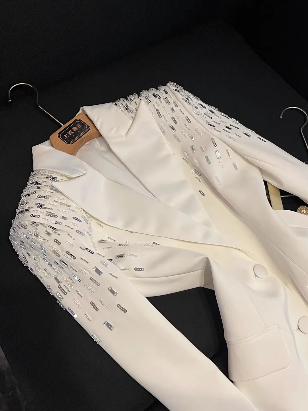 سترة نسائية أنيقة جديدة لعام 2025 مزينة بالماس الثقيل، تضيق الخصر وتنحف الجسم، عالية الجودة، طراز D345، مناسبة للعمل، بأكمام ... #1