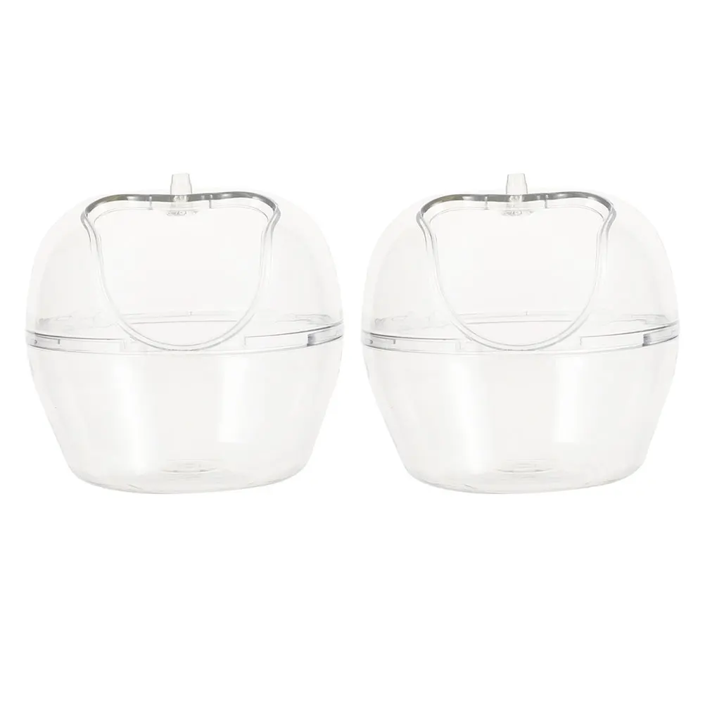 

2pcs Transparent Bathroom Pet Cage Accessories Small Animal Bathtub Hamster Sand Bath Container Durable Lightweight Plastic