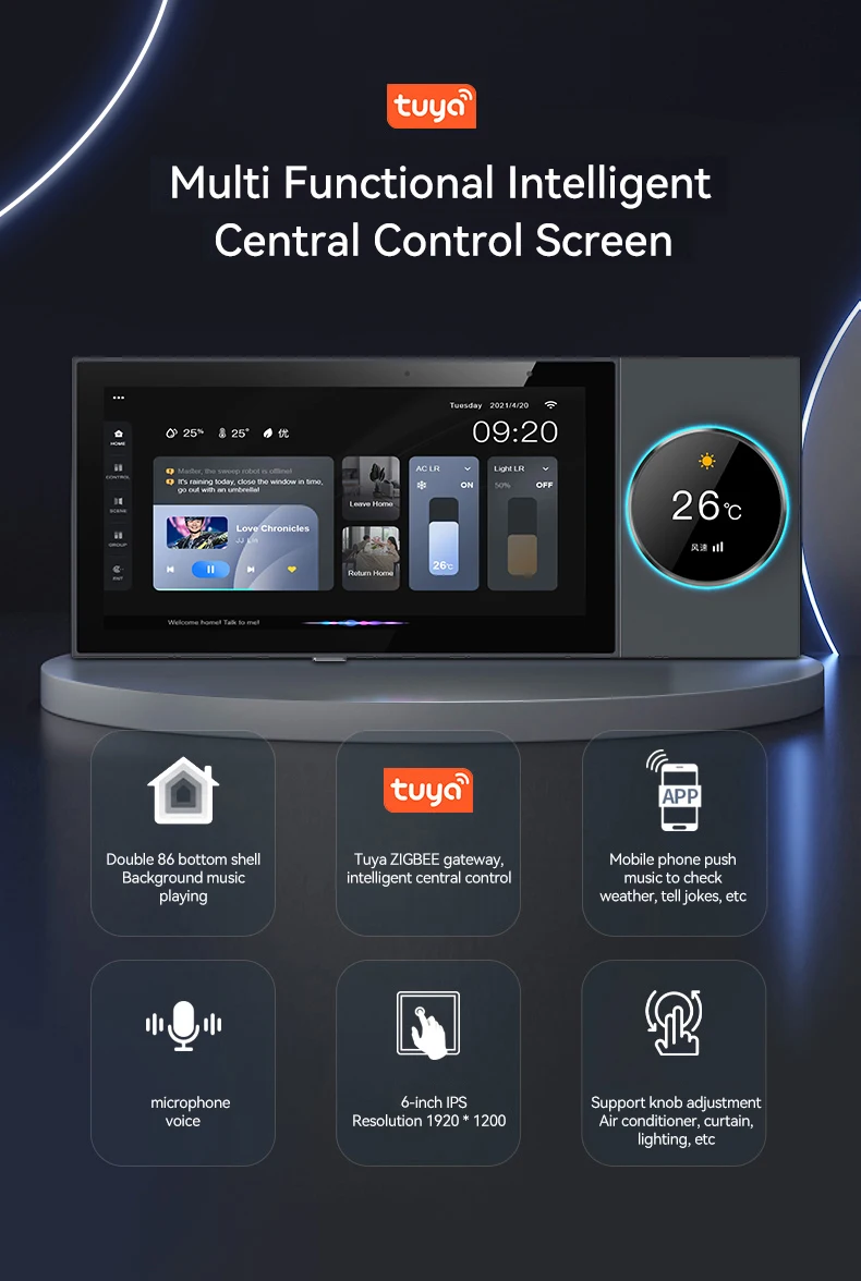 SZMYQ Pannello di controllo Tuy Smart Home da 6 pollici