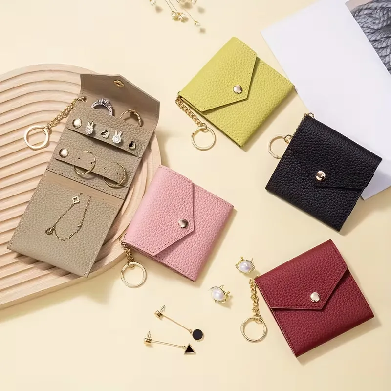 

Портативная сумка для хранения ювелирных изделий, водонепроницаемая износостойкая искусственная кожа, складной органайзер для ювелирных изделий, свернутая сумка для ювелирных изделий, дорожная сумка