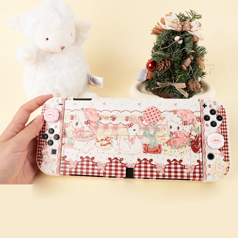 Case For Nintendo Switch OLED/NS Accessories Kawaii Lamb Protective Shell Joycon Case For Switch Accessories Console Game