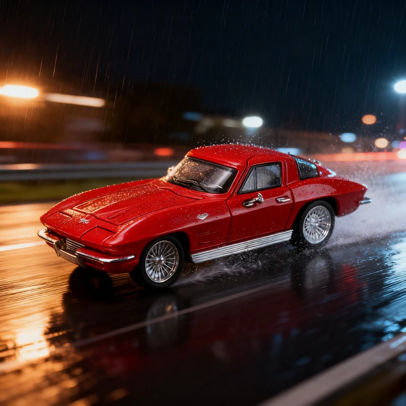 1:32 Corvette C2 Stingray Classic Retro Sports Car Simulation Alloy Car Model Sound and Light Toy Children's Collection Gift