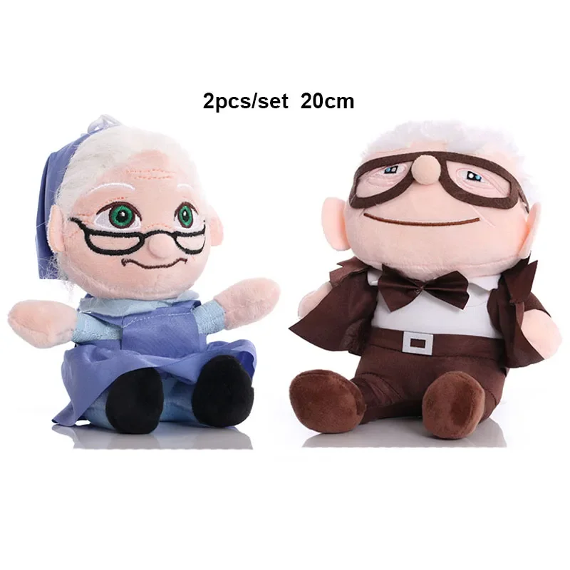 

20cm Carl UP Plush Toy Movie UP Character Plush Flying Ring Travel Carl Old Man&Lady Stuffed Peluche for Kids Birthday Gifts