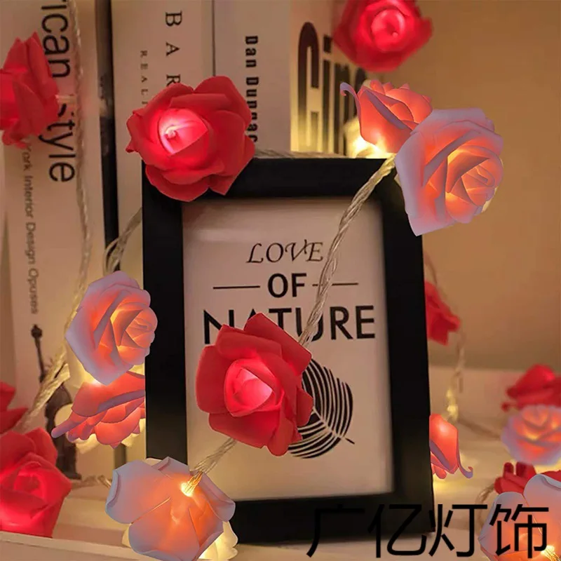 

Valentine Day 3M 20 LED Rose String Lights Battery Operated Flower Garland Fairy Lights Wedding Party Room Ramadan Decoration
