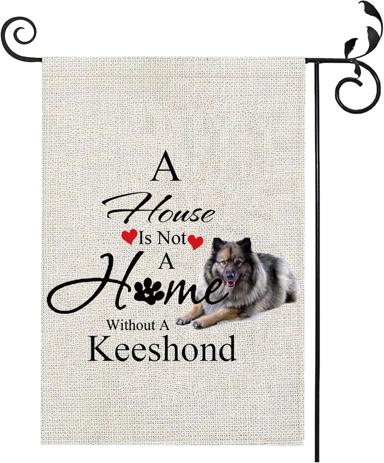 PXTIDY Keeshond Garden Flag A House Is Not A Home Without A Keeshond House Yard Flag Keeshond Owner Dog Lover Gifts