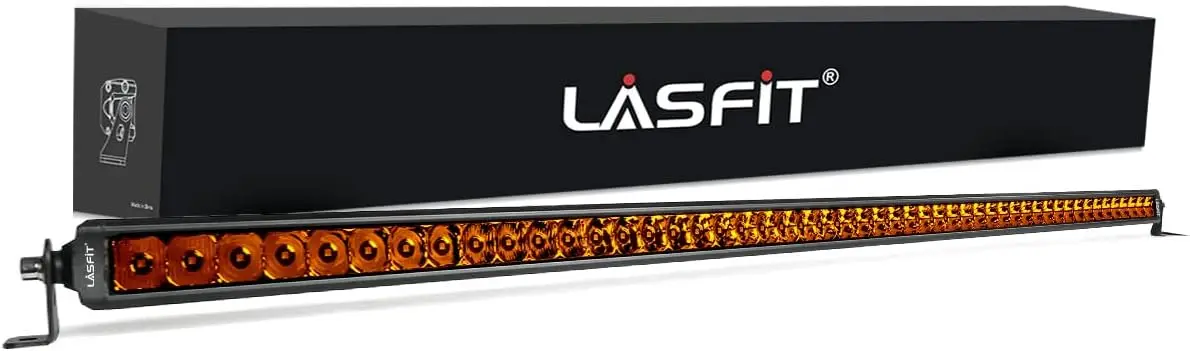 Işık Çubuğu, Tek Sıralı LED Işık Çubuğu, IP67 Su Geçirmez Offroad Sürüş Işığı, Sisli/Gece Sürüşü için Spot Sel Combo Amber LED Çubuğu