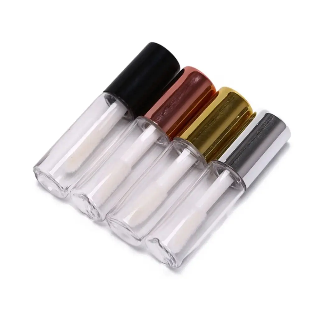 Tubos vacíos de brillo de labios para mujer, Mini botellas de bálsamo labial rellenables, tubo de brillo de labios transparente, 10 piezas, 2ml