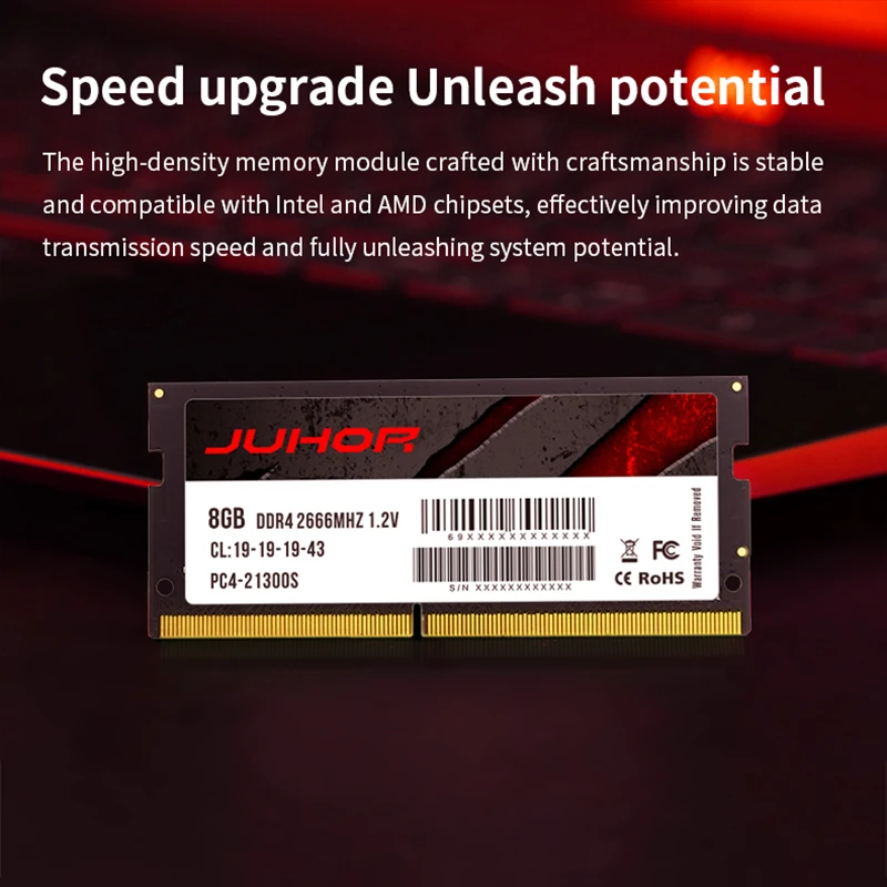 JUHOR كمبيوتر محمول رام DDR4 8GB 16GB 2666MHz 3200MHz DDR3 8GB 1600MHz 1.35V 1.2V ذاكرة الوصول العشوائي للكمبيوتر المحمول
