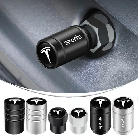 자동차 바퀴 타이어 밸브 캡 타이어 림 스템 커버 Tesla Coil Model 3 Y Cybertruck Juguete Roadster S X 2024 용 Airdust 방수