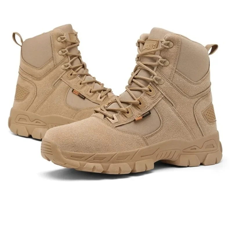 Outdoor Boots Men Combat Ankle Boots Waterproof Outdoor Hiking Shoes Desert Tactical Mens Boots Wear-resisting Training Boots