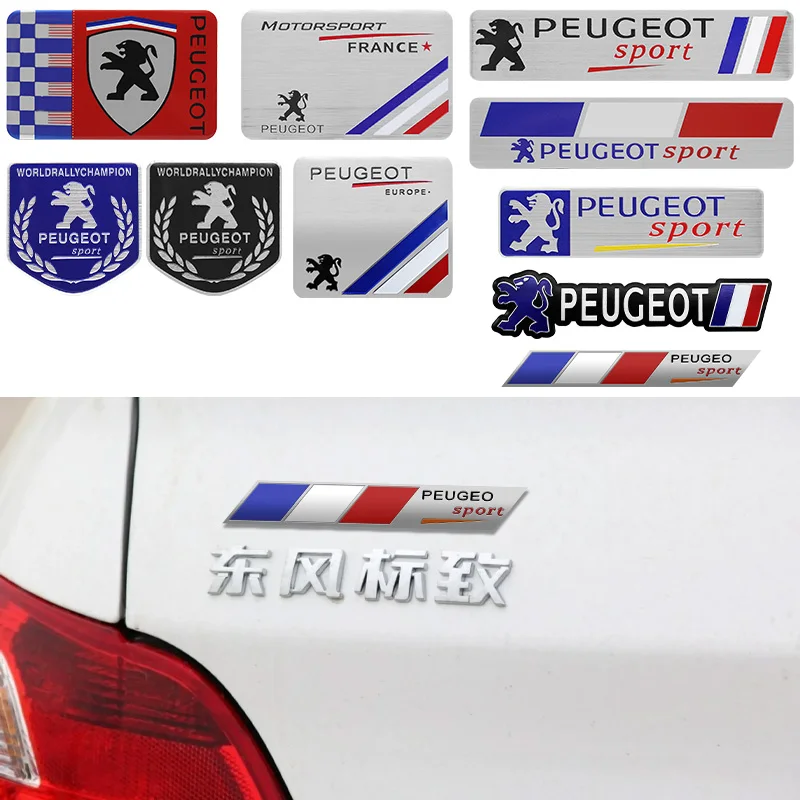 Aluminum Car Body Side Stickers Fender Trunk Decor Badge Decal For Peugeot 206 308 307 208 207 3008 2008 508 Sw 407 5008 Styling