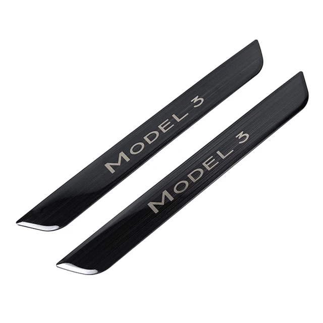 Voor Tesla Model Y/3 Auto Drempelbeschermer Strips Roestvrij Staal Voor Achter Deur Welkom Pedaalfilms Sticker Anti Kras 2 STUKS