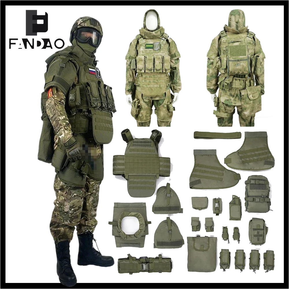 

Русский тактический жилет Molle, полный боевой тренировочный костюм, камуфляжный регулируемый защитный костюм спецназа для охоты CS, стрельбы