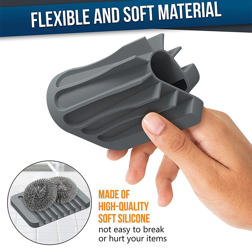 1 Piece Silicone Soap Rack Creative Drain Soap Dish No Punching Bathroom Countertop Non-Slip Storage Rack