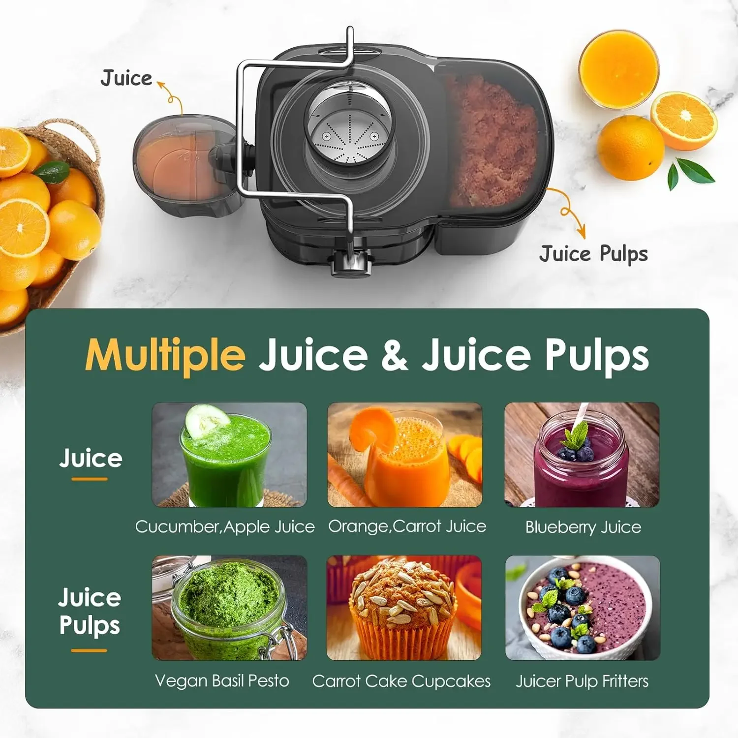 Ekstraktor Juicer sentrifugal 600W berkecepatan tinggi untuk ekstraktor buah dan sayuran dengan 3 kecepatan dan saluran umpan lebar 2.5 "-tahan lama 304 noda