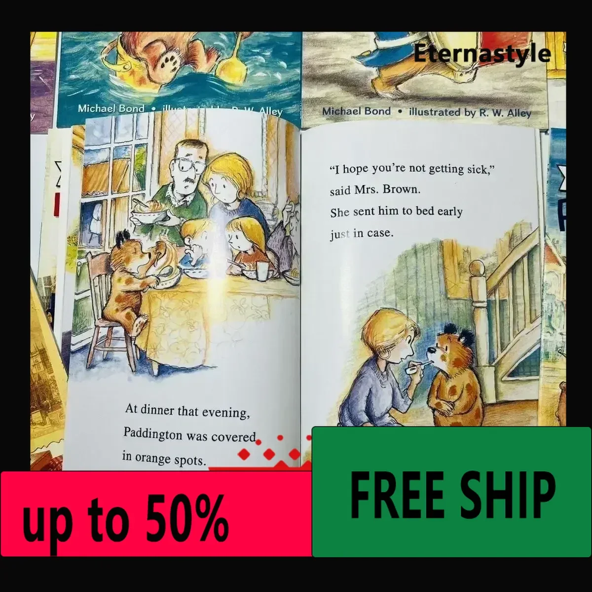 Hot Libro book 8 Volumes English Picture Book I Can Read Paddington Cartoon Storybook Kids Early Education Children's Learning T