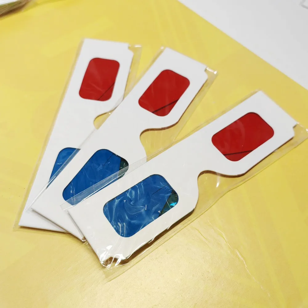 50 teile/los Wiederverwendbare Weiß Papier 3d Gläser Papier Rahmen Rot/Rot Rot/blau Objektiv 3d Decoder Gläser für Förderung – Detail 7