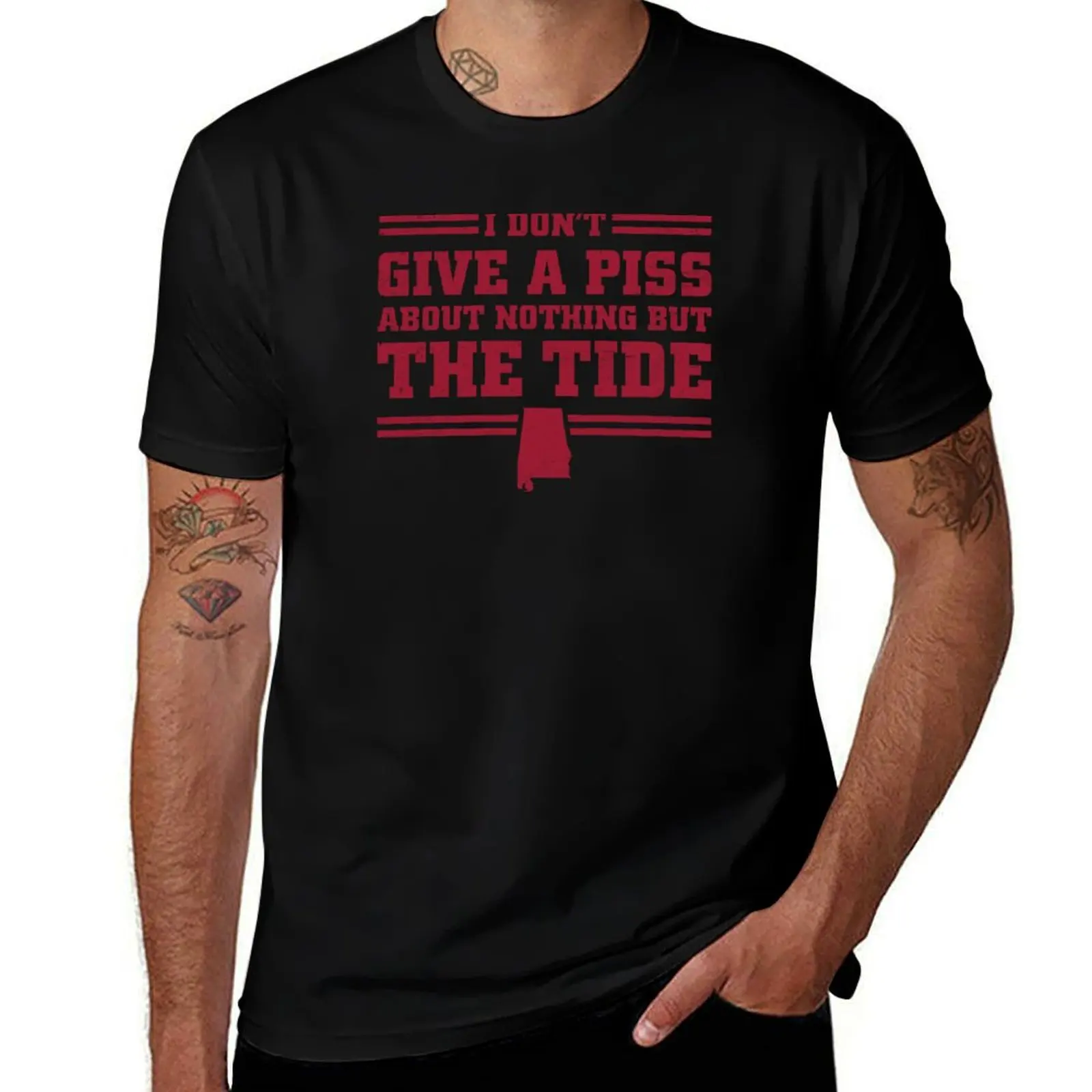 I Don't Give A Piss About Nothing But The Tide: Football T-Shirt oversized shirts graphic tees fitted t shirts for men