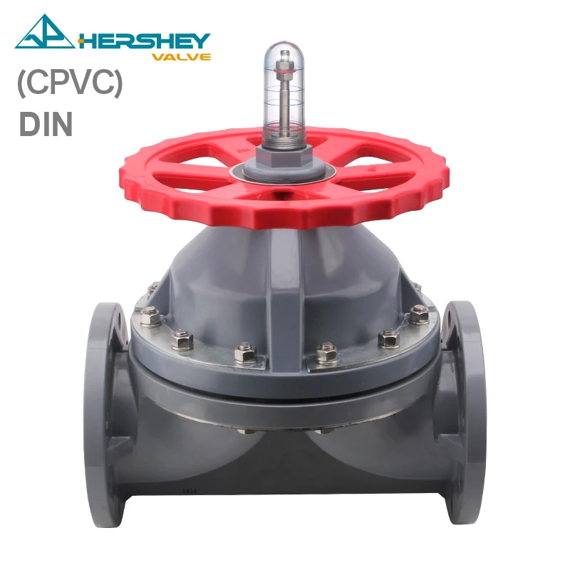 

Taiwan Huanqi 160mm DN150 CPVC DIN Flanged Diaphragm Valve,CPVC Body,EPDM,