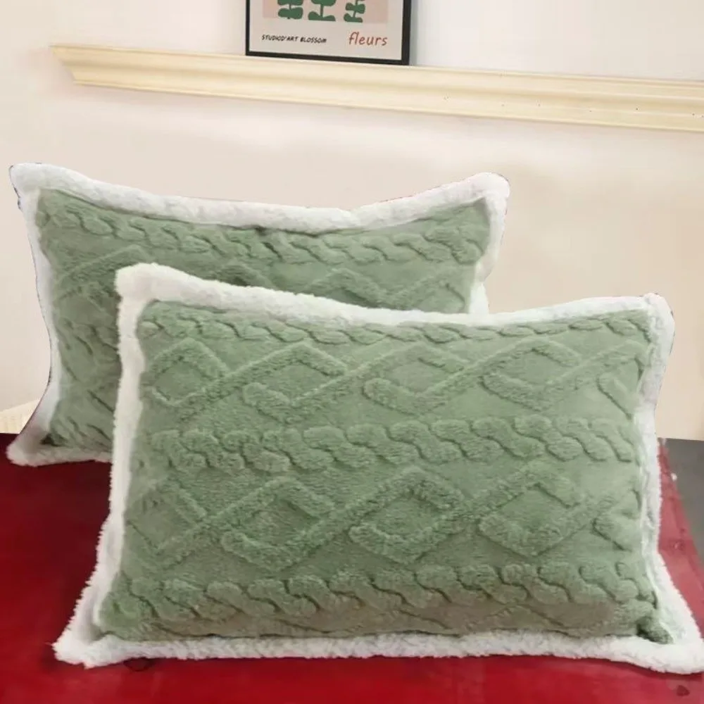 New Warm Pillow Cases Thickened Soft Velvet Pillow Cover Cozy Skin-friendly Dual-sided Cushion Cover Winter