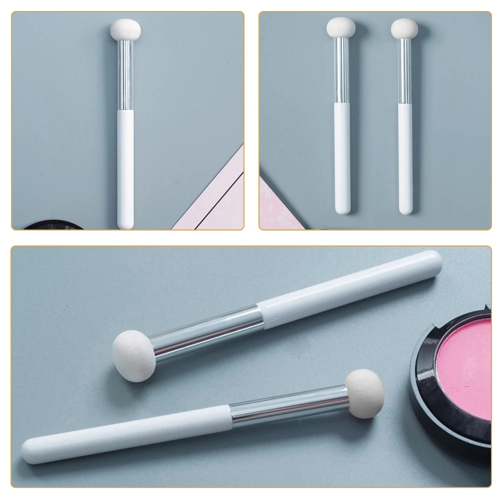 6Pcs Makeup Concealer Brush with Wood Handle Mushroom Shape Sponge Applicator for Eyelids Nose Facial Full Coverage