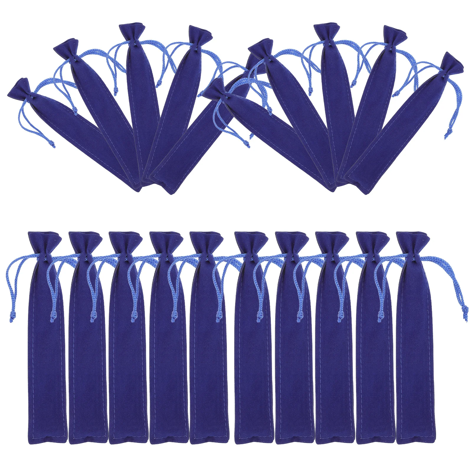 25Pcs Flannel Pen Pouch Drawstring Protective Sleeve for Writing Tools Stationery Storage Bag Student Gift Home Office Supplies