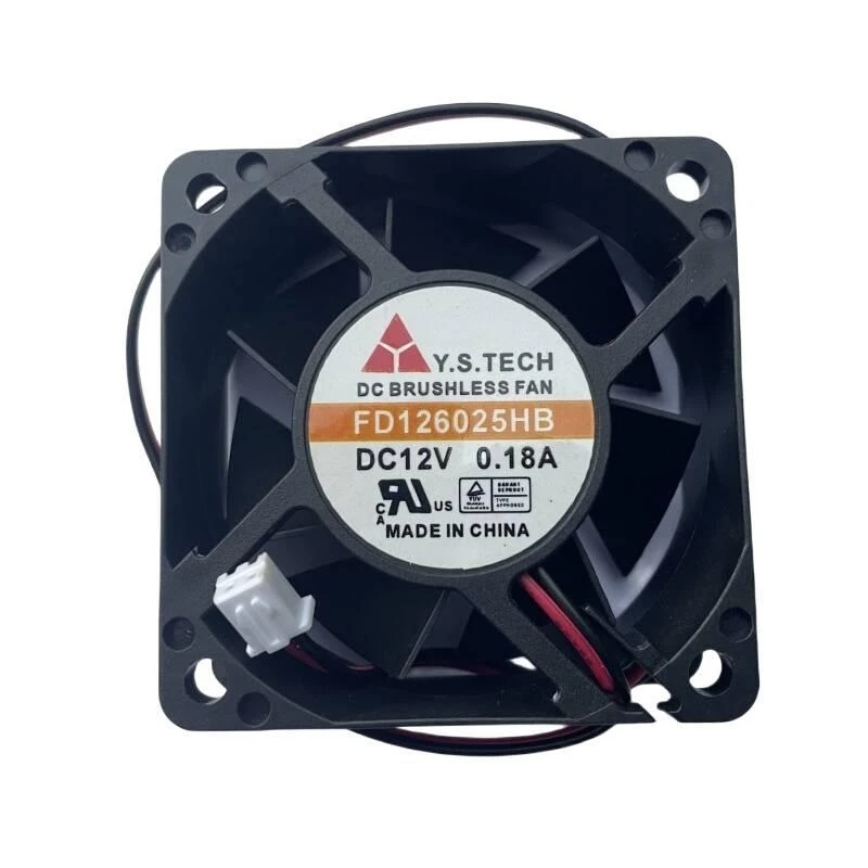 Genuine FD126025HB 6025 DC 12V 0.18A 60*60*25MM 2-Pin Server Square Cooling Fan