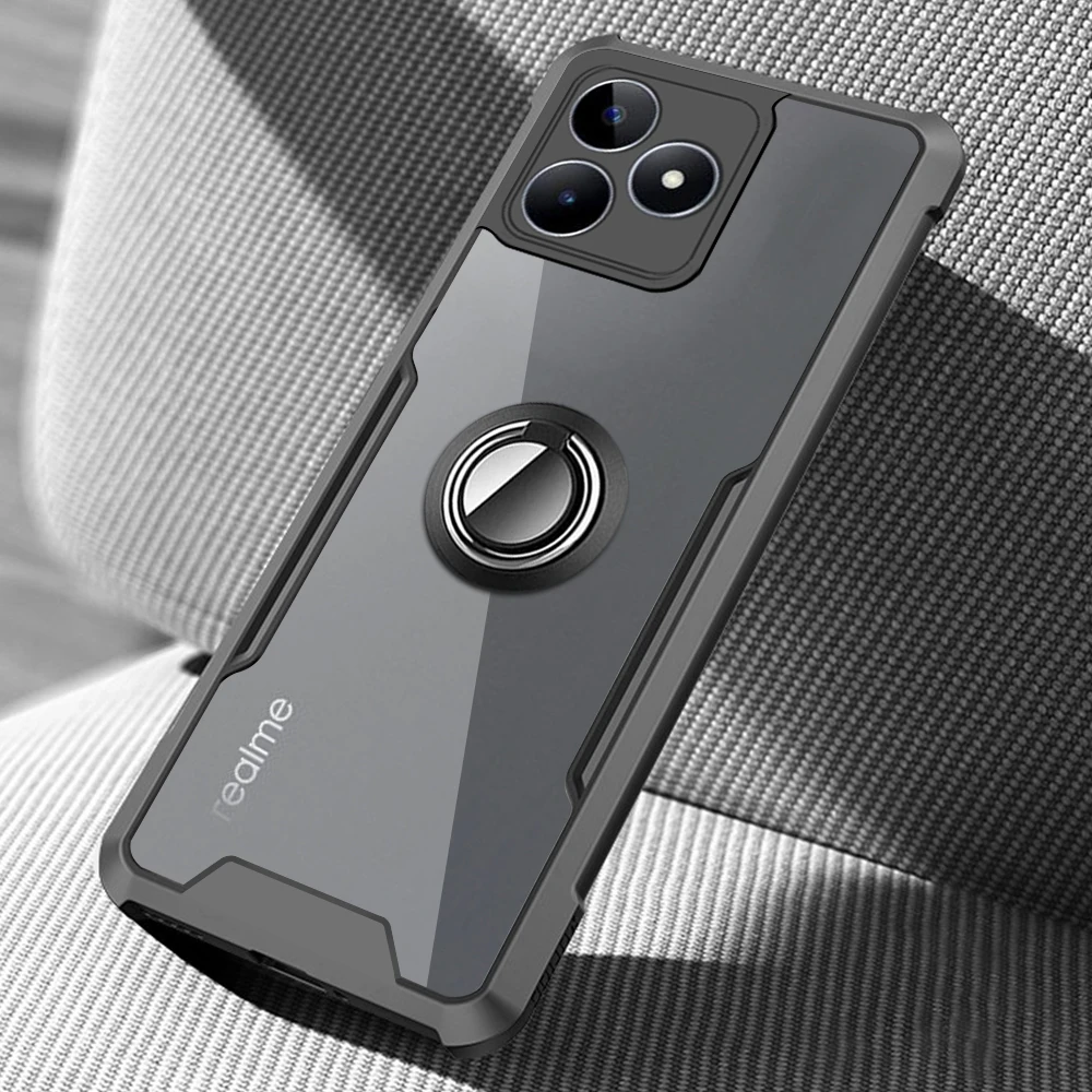 Realmi C53 4G Чехол прозрачный акриловый ударопрочный чехол для RealmeC53 Realme Note 50 4G ТПУ Рамка магнитный держатель кольцо защитные чехлы