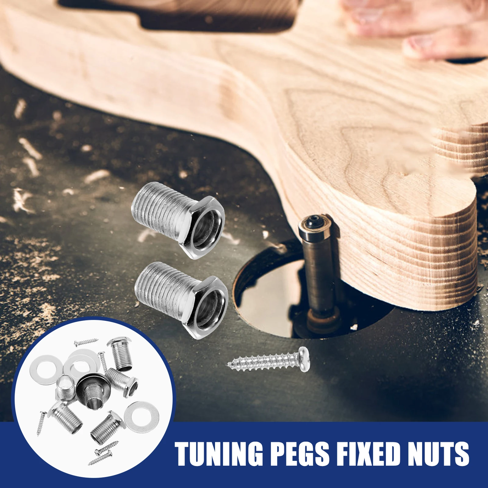 

6 Sets Tuner Accessories Acoustic Guitar Screws Washers Nut Replacement Parts Folk Guitar Pegs Stability Lightweight