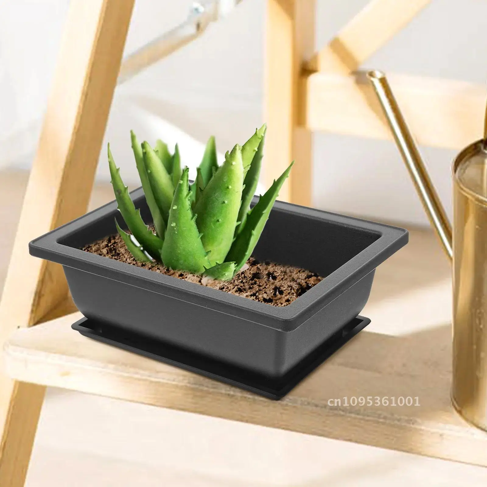 8 Sets Flowerpot Household Large Home Bonsai Pots Holder Plastic Gardening Rectangular Orchid Outdoor Planting Accessory