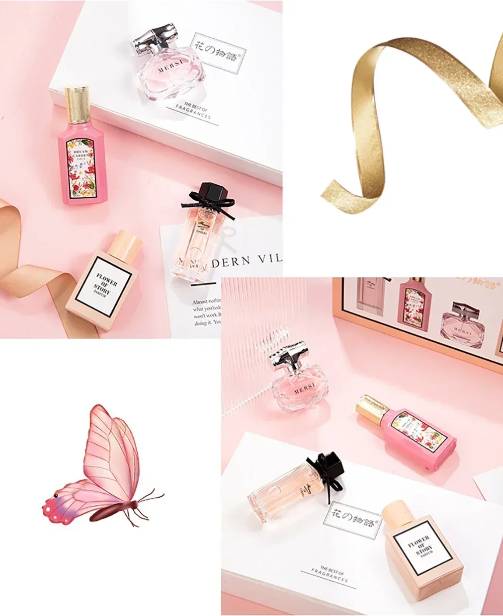 Geschenkset met bloemengeur – 110 ml 4-delig Eau de Parfum voor dames – Balminess Feromoon-geïnfuseerde elegante geurcollectie