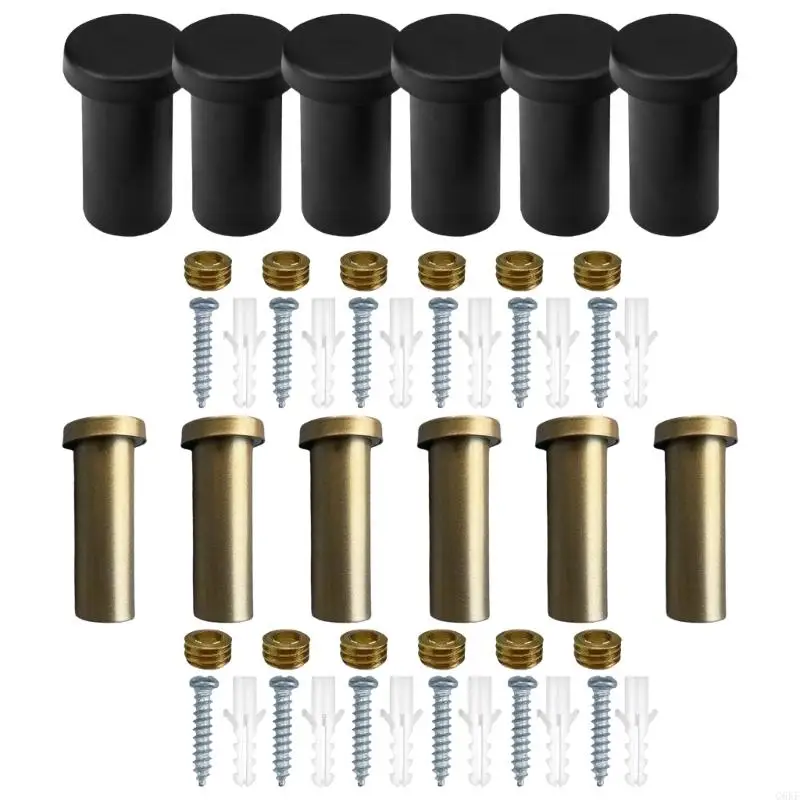 

G6KF 6Pieces Convenient Black Wall Hooks For Hanging Clothes In Kitchen Or Bathroom