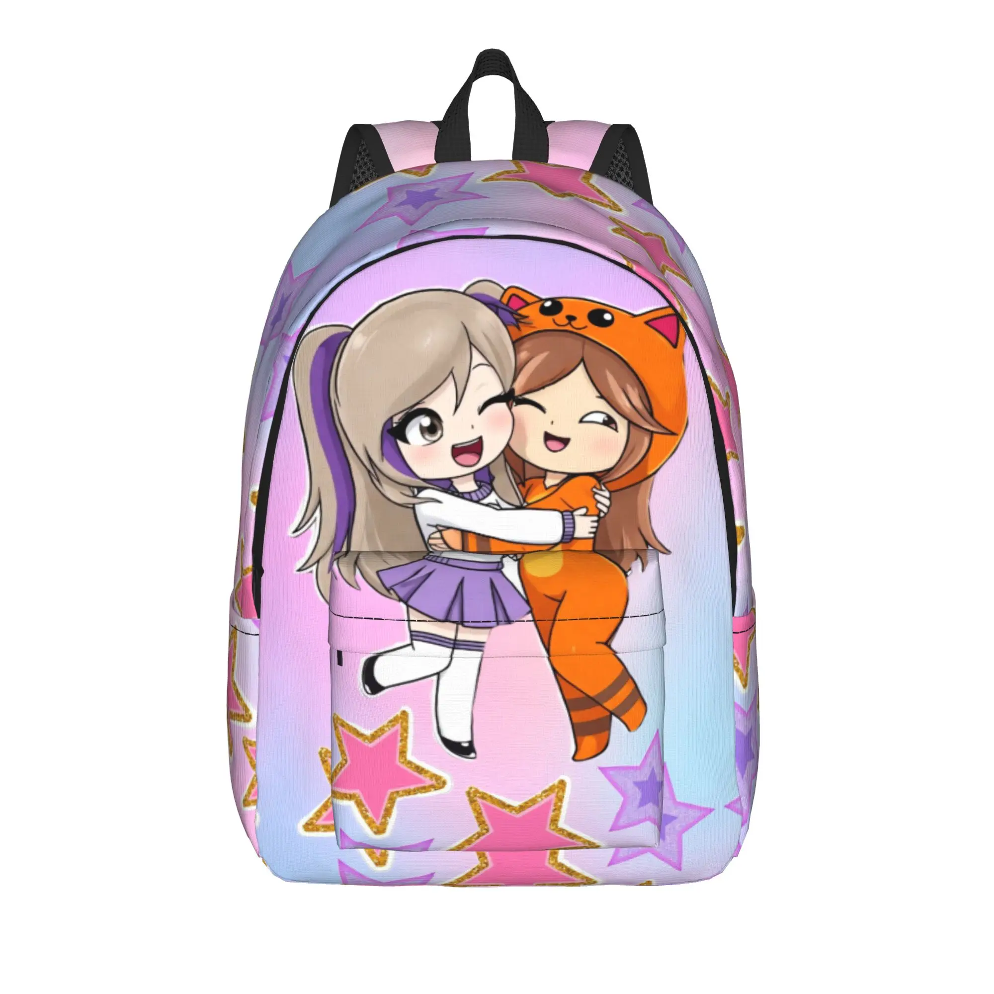 Orange Hug Star Art Lyna Vallejos Backpack  Unisex Polyester Hiking Backpacks Large Casual School Bags Rucksack