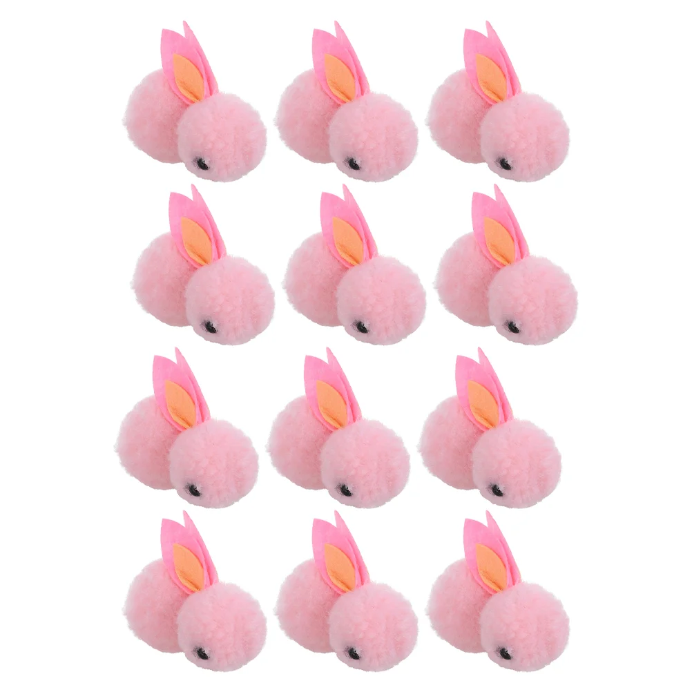 

12 Pcs Plush Bunny Christmas Decorations Tiny Rabbit Lovely Ornament Cute Child Small