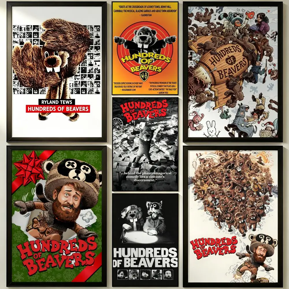 movie Hundreds of Beavers Poster HD Poster Sophisticated Modern Aesthetic Wall Art For Living Room Bedroom Office Cafe Decor