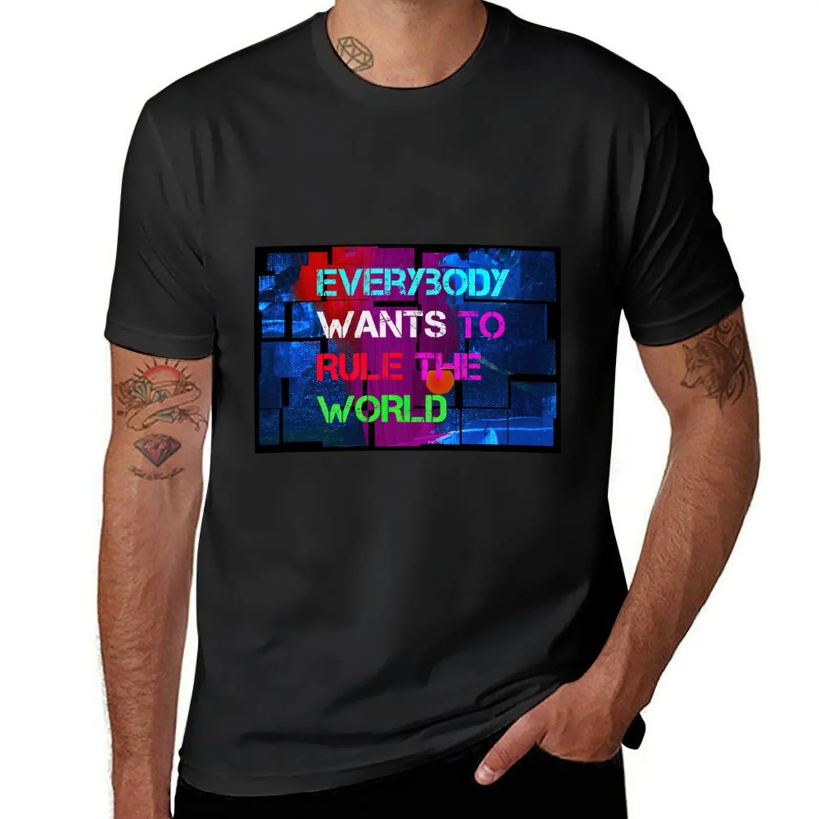 

Everybody Wants to Rule the World T-Shirt fashion shirts anime clothes vintage graphic tee mens clothing