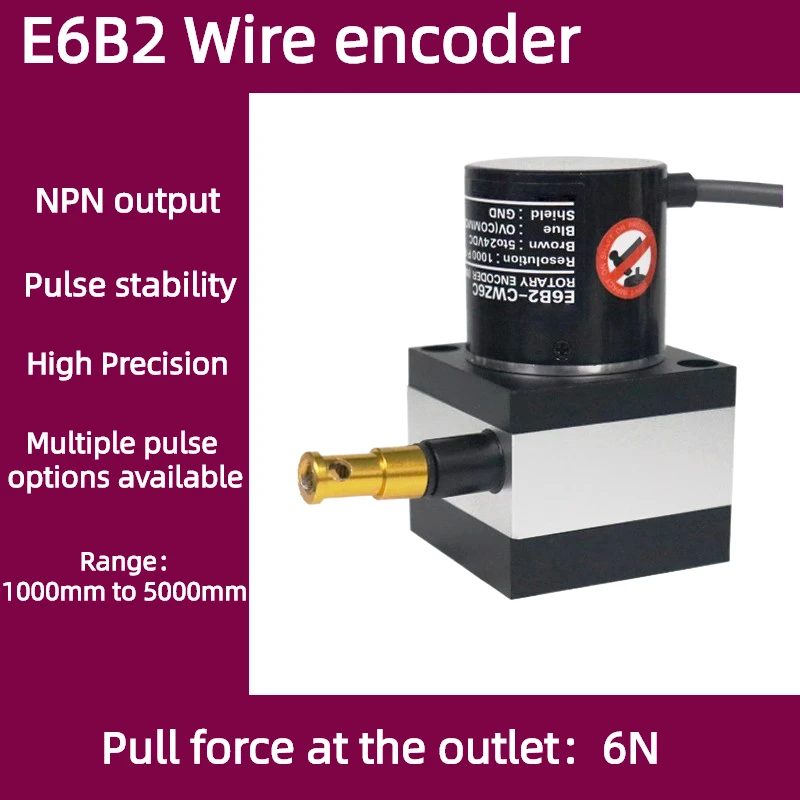 Wire Displacement Sensor Linear Rope E6B2 Encoder Range 1000mm-5000mm