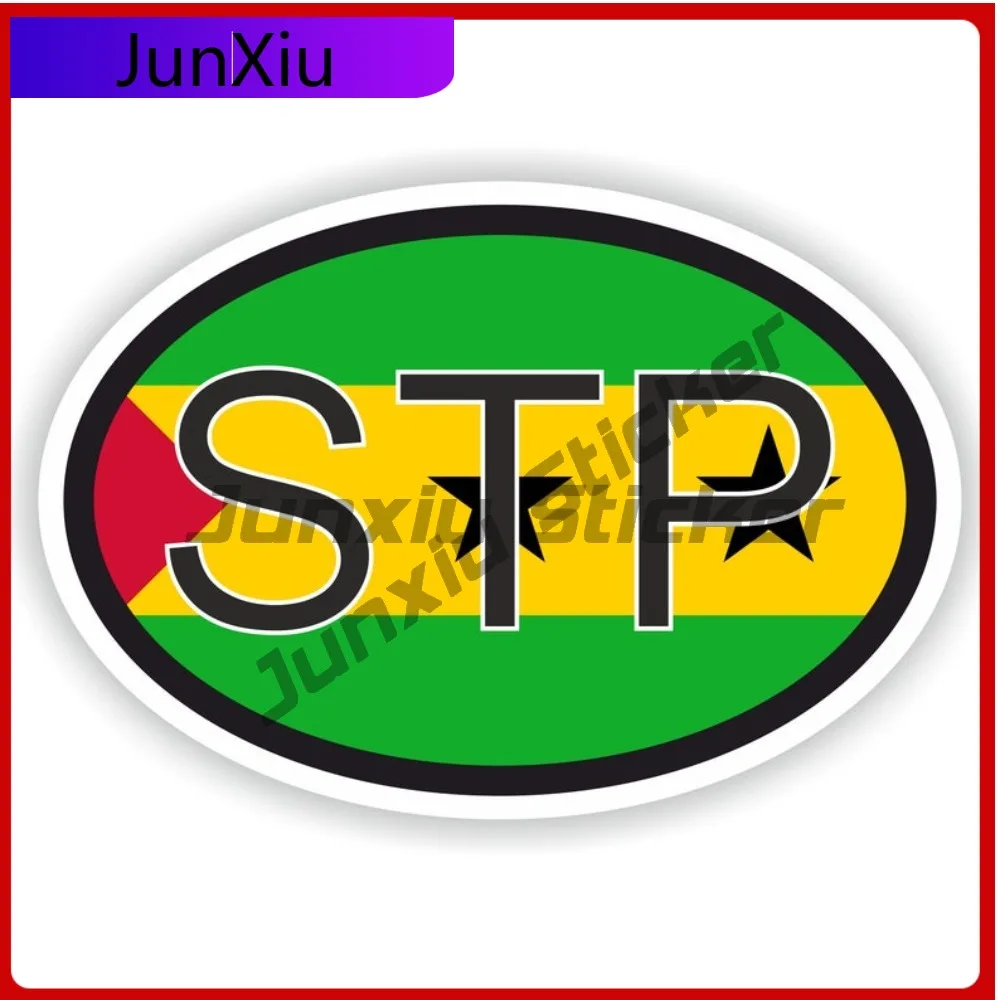 

Sao Tome And Principe Country Code Stp Oval Sticker With National Flag Badge Sticker Decal For Cars Custom Vehicle Decals Rx Adv