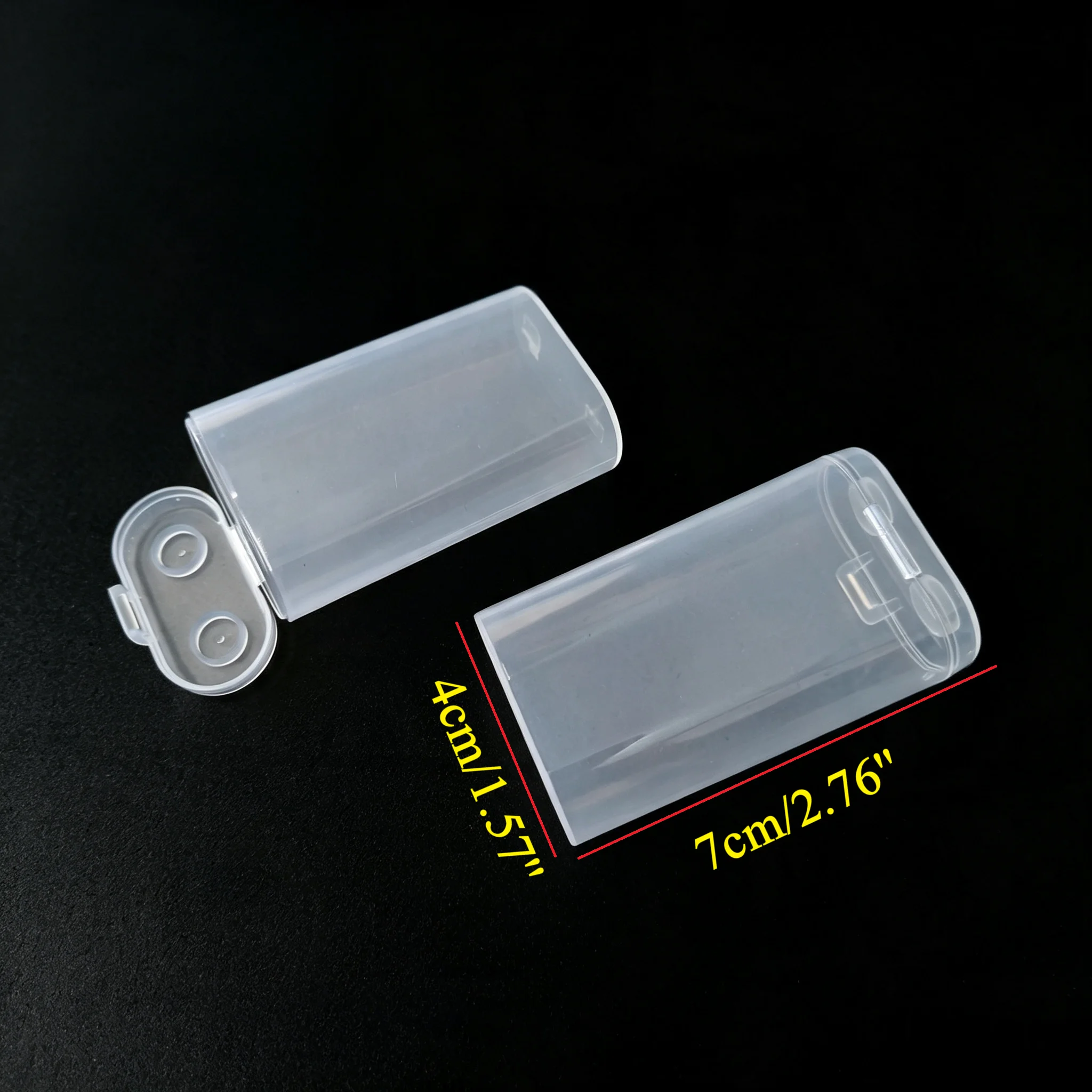10PCS Transparent Battery Storage Box Plastic Protective Case Holder Container Sleeve Slot Organizer for 2x 18650 Battery
