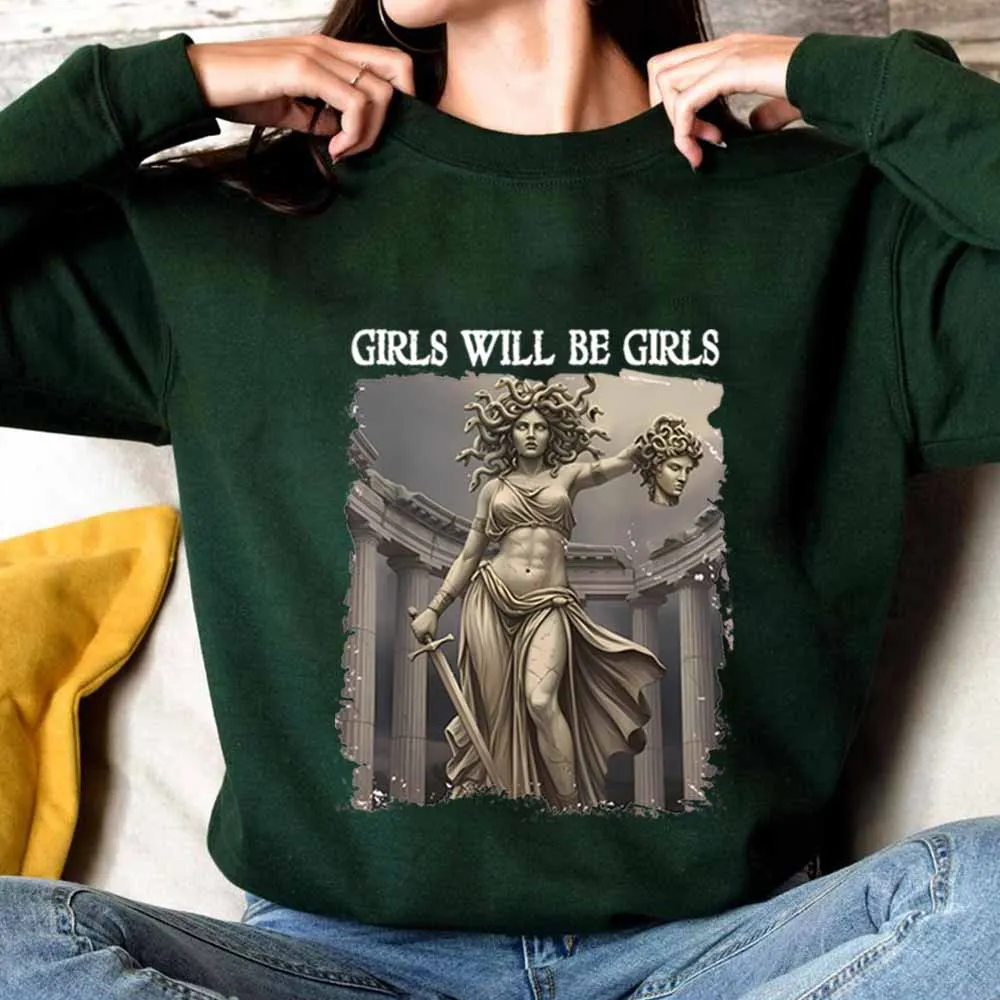 Bluza Halloween Dziewczyna Meduza Feministka Kobiety Gotyk Równy Status Koszula Wiedźma Spal Patriachat Halloweenowe Topy