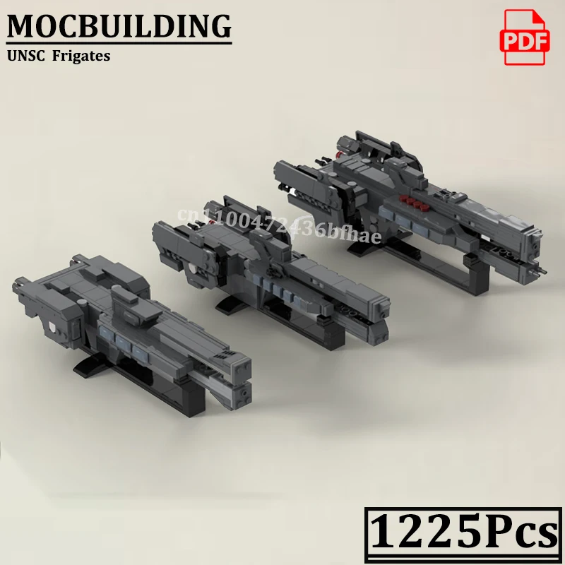 

UNSC Paris-Class Frigate with Stands Spaceship Bricks MOCBUILDING Creative Stalwart-Class Frigates Construction Blocks Toys Gift