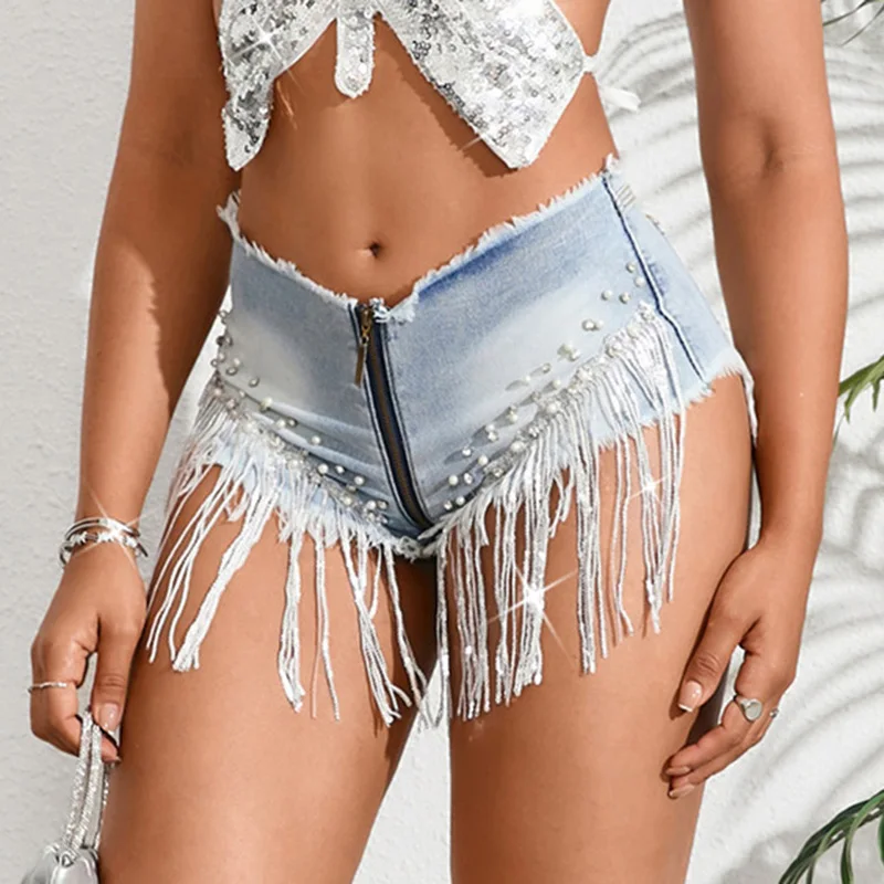 

4020 # Тонкие джинсовые шорты в европейском и американском стиле, ретро, винтажные, с низкой талией, пикантные девушки, обнимающие, сексуальные универсальные женские шорты с кисточками