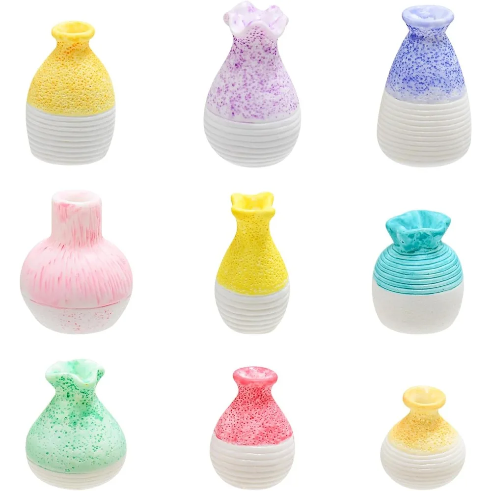 

Mini Resin Vase, for Crafts Miniature, Mini Clay Pots, Dollhouse Accessories, Mini Potted Plant, 9 Pieces Mini Clay Pots