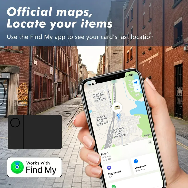 GPS Smart Card Finder Supporto Carica wireless IP68 Bluetooth Smart tag Portafoglio anti-perdita Tracker Funziona con Apple Trova la mia APP