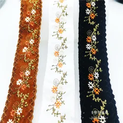 1 Yards Embroidered Lace Ribbon Handmade Dress Decoration Materials