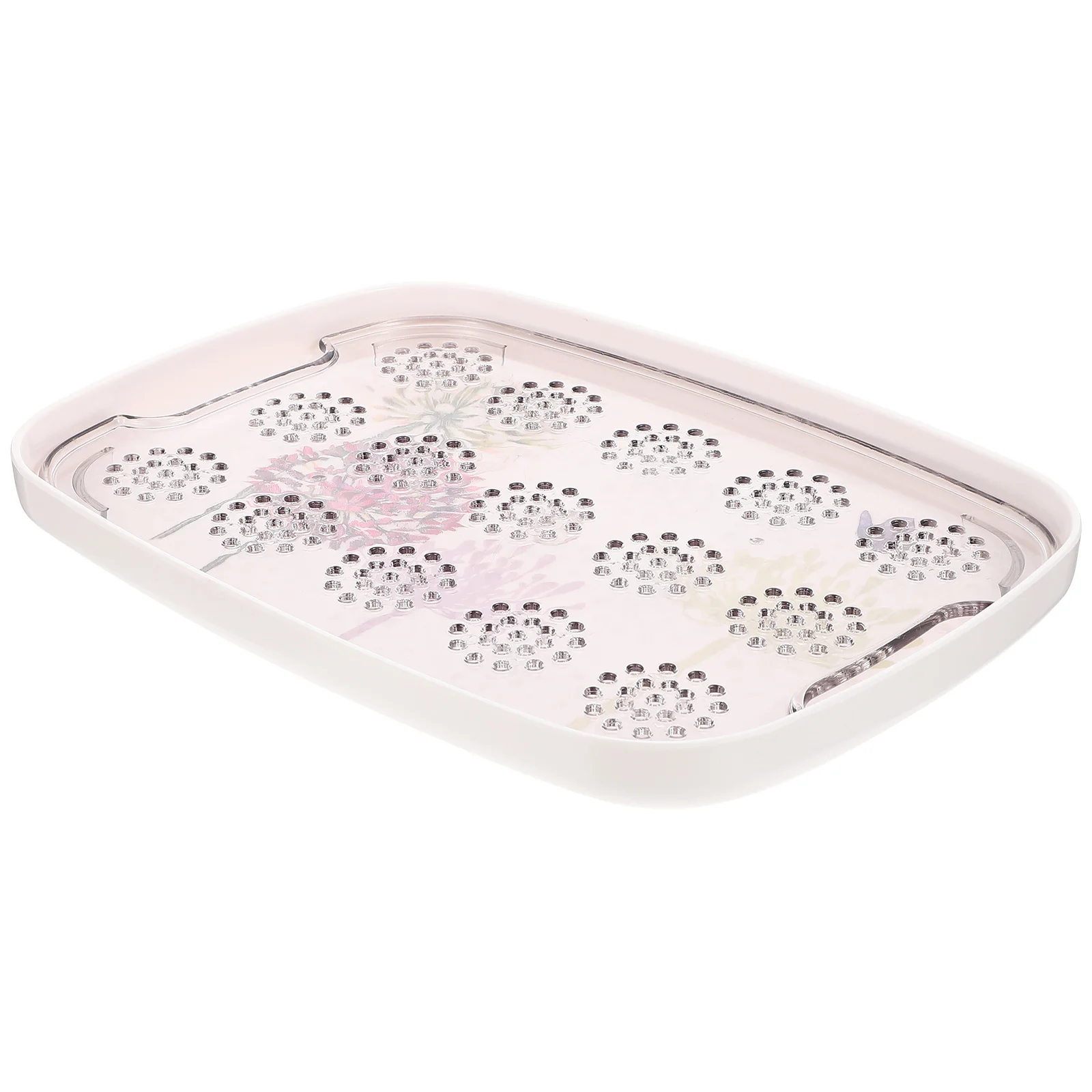 

Double-Layer Tea Tray Multipurpose Draining Plate for Tea Cups Fruits Storage Decorative Drain Serving Tray Household Kitchen