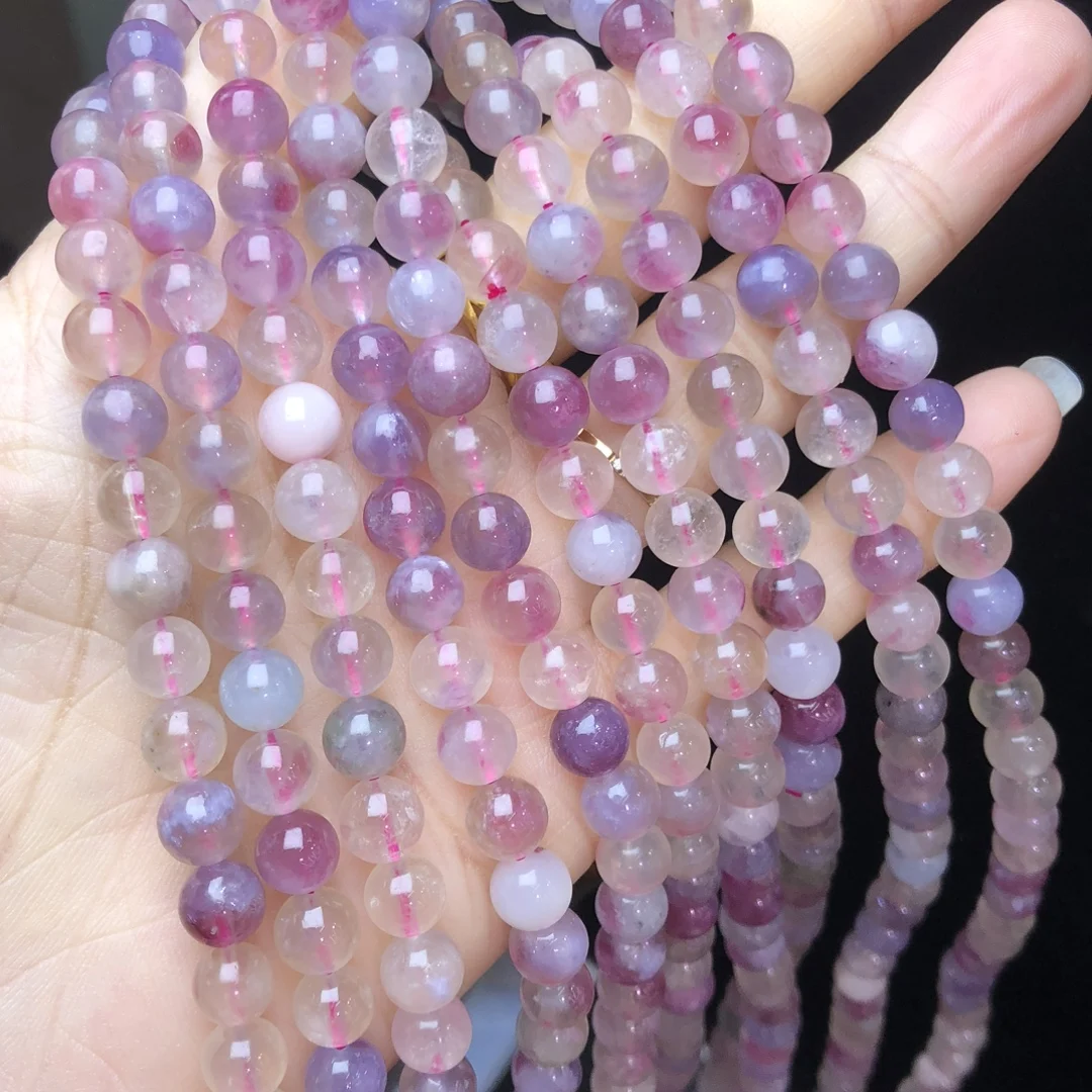 

1 Pc Fengbaowu Natural Plum Blossom Tourmaline Bracelet 7MM Round Beads Crystal Reiki Healing Stone Fashion Jewelry Gift