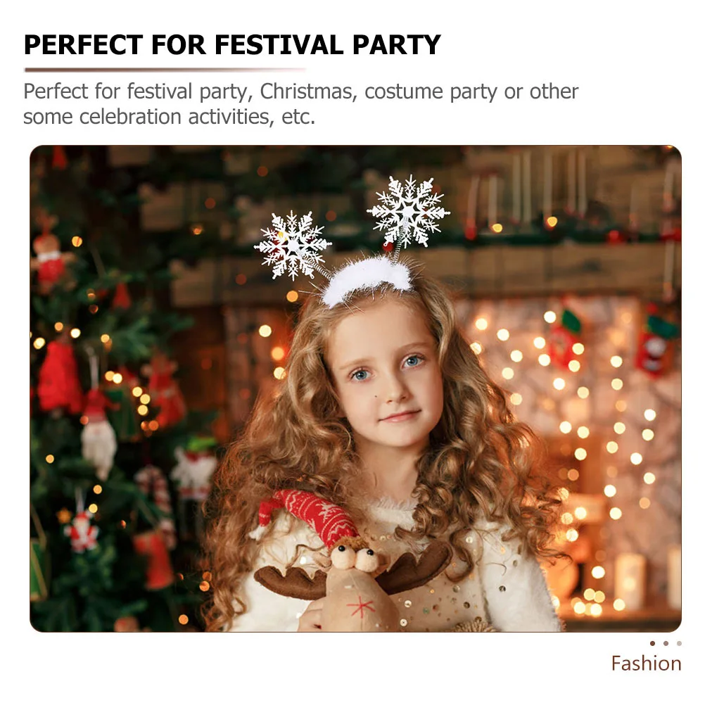 

8Pcs Christmas Headband Snowflake Hair Hoops Premium Resin Material Creative Xmas Party Hair Decor for Festival Gathering
