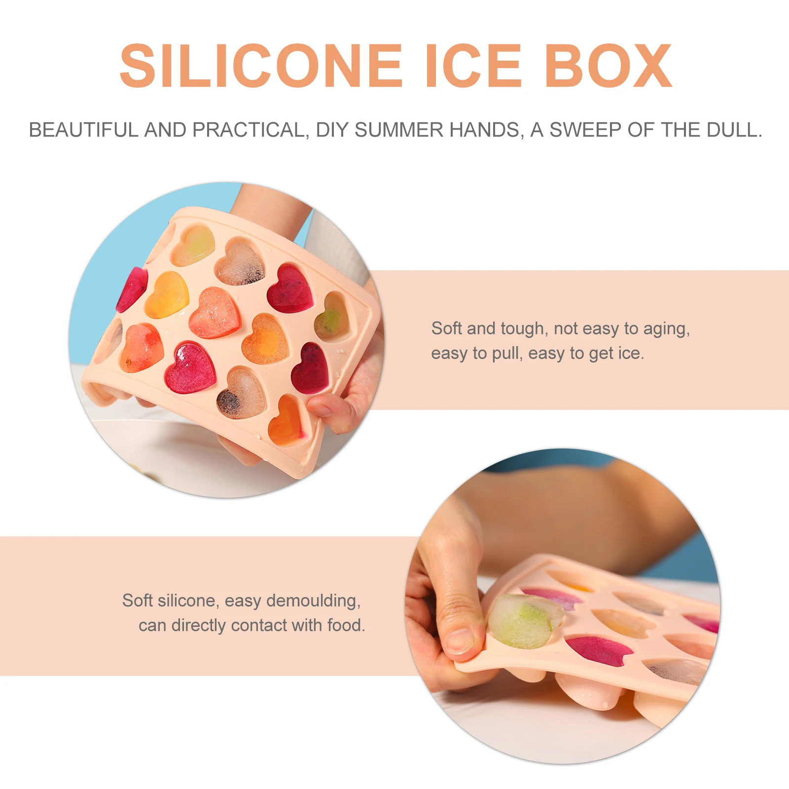 

Love Ice Box Heart Cube Mold Trays for Freezer Silicone Aldult Cubes Silica Gel Mould Baby